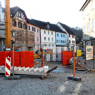 Baustelle macht Platz für die Markthütten